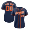 Custom Navy Orange-White Classic Style Authentic Baseball Jersey