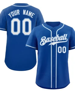 Custom Royal White-Light Blue Classic Style Authentic Baseball Jersey