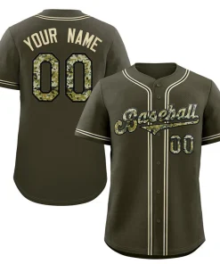Custom Olive Black Classic Style Authentic Baseball Jersey