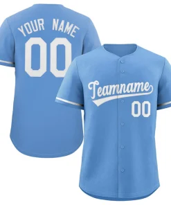 Custom Light Blue White Classic Style Authentic Baseball Jersey