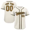 Custom Cream Old Gold-Black Classic Style Authentic Baseball Jersey