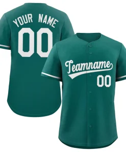 Custom Teal White Classic Style Authentic Baseball Jersey
