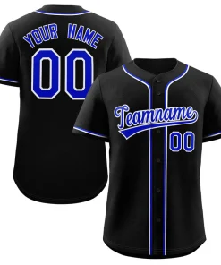 Custom Black Royal-White Classic Style Authentic Baseball Jersey