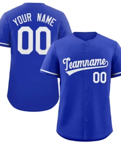 Custom Royal White Classic Style Authentic Baseball Jersey