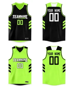 Custom Neon Green Black Double Side Tops Basketball Jersey