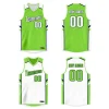 Custom White Green Double Side Tops Basketball Jersey