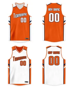 Custom Orange White Double Side Tops Basketball Jersey