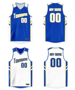Custom Royal Blue-White Double Side Tops Basketball Jersey