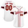 Custom White Red Classic Style Authentic Baseball Jersey