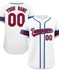 Custom White Red-Royal Classic Style Authentic Baseball Jersey