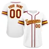 Custom White Red-Yellow Classic Style Authentic Baseball Jersey