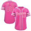 Custom Pink White Classic Style Authentic Baseball Jersey