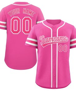 Custom Pink White Classic Style Authentic Baseball Jersey