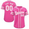 Custom Pink White Classic Style Authentic Baseball Jersey