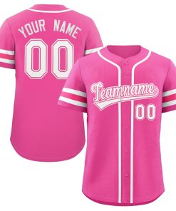 Custom Pink White Classic Style Authentic Baseball Jersey