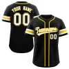 Custom Black White-Yellow Classic Style Authentic Baseball Jersey