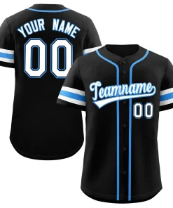 Custom White-Powder Blue Classic Style Authentic Baseball Jersey