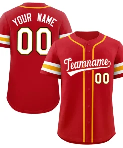 Custom Red White Classic Style Authentic Baseball Jersey