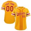 Custom Yellow Red-White Classic Style Authentic Baseball Jersey