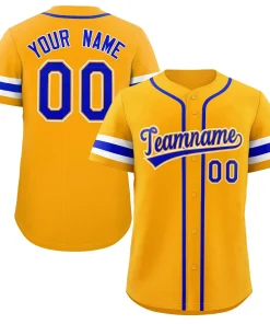 Custom Yellow Royal-White Classic Style Authentic Baseball Jersey