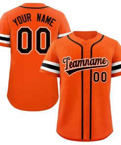 Custom Orange Black-White Classic Style Authentic Baseball Jersey