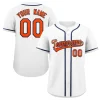 Custom White Orange-Navy Classic Style Authentic Baseball Jersey