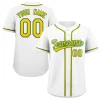 Custom White Yellow-Green Classic Style Authentic Baseball Jersey