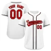 Custom White Red-Brown Classic Style Authentic Baseball Jersey