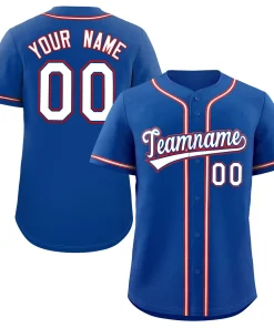 Custom Royal White-Red Classic Style Authentic Baseball Jersey