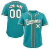 Custom Teal White-Orange Classic Style Authentic Baseball Jersey