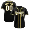 Custom Black White-Yellow Classic Style Authentic Baseball Jersey