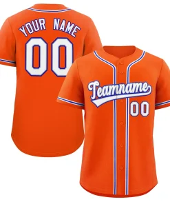 Custom Orange White-Royal Classic Style Authentic Baseball Jersey