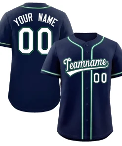 Custom Navy White Classic Style Authentic Baseball Jersey