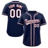 Custom Navy White-Red Classic Style Authentic Baseball Jersey