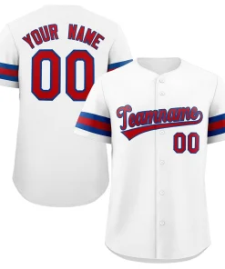 Custom White Red-Royal Classic Style Authentic Baseball Jersey