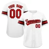 Custom White Red-Brown Classic Style Authentic Baseball Jersey