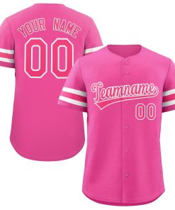 Custom Pink White Classic Style Authentic Baseball Jersey