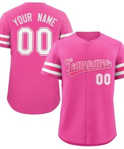 Custom Pink White Classic Style Authentic Baseball Jersey