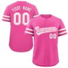 Custom Pink White Classic Style Authentic Baseball Jersey