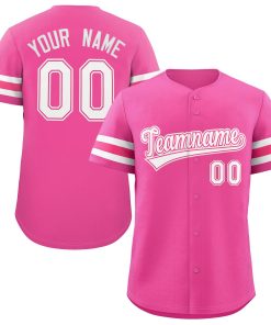 Custom Pink White Classic Style Authentic Baseball Jersey