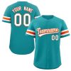 Custom Teal White-Orange Classic Style Authentic Baseball Jersey