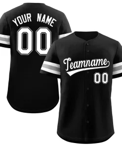 Custom Black White-Black Classic Style Authentic Baseball Jersey