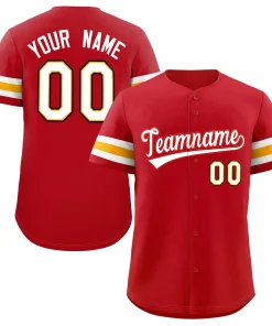Custom Red White Classic Style Authentic Baseball Jersey