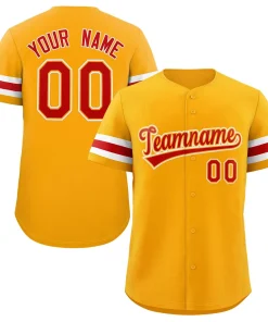 Custom Yellow Red-White Classic Style Authentic Baseball Jersey