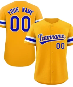 Custom Yellow Royal-White Classic Style Authentic Baseball Jersey