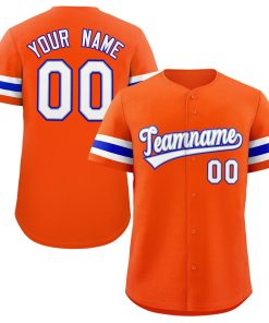 Custom Orange White-Royal Classic Style Authentic Baseball Jersey