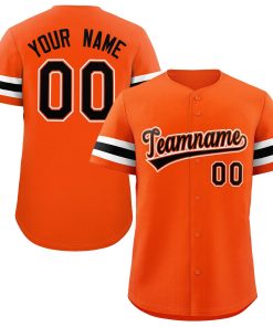 Custom Orange Black-White Classic Style Authentic Baseball Jersey