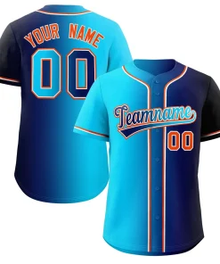 Custom Navy Jersey Gradient Fashion Authentic Baseball Jersey