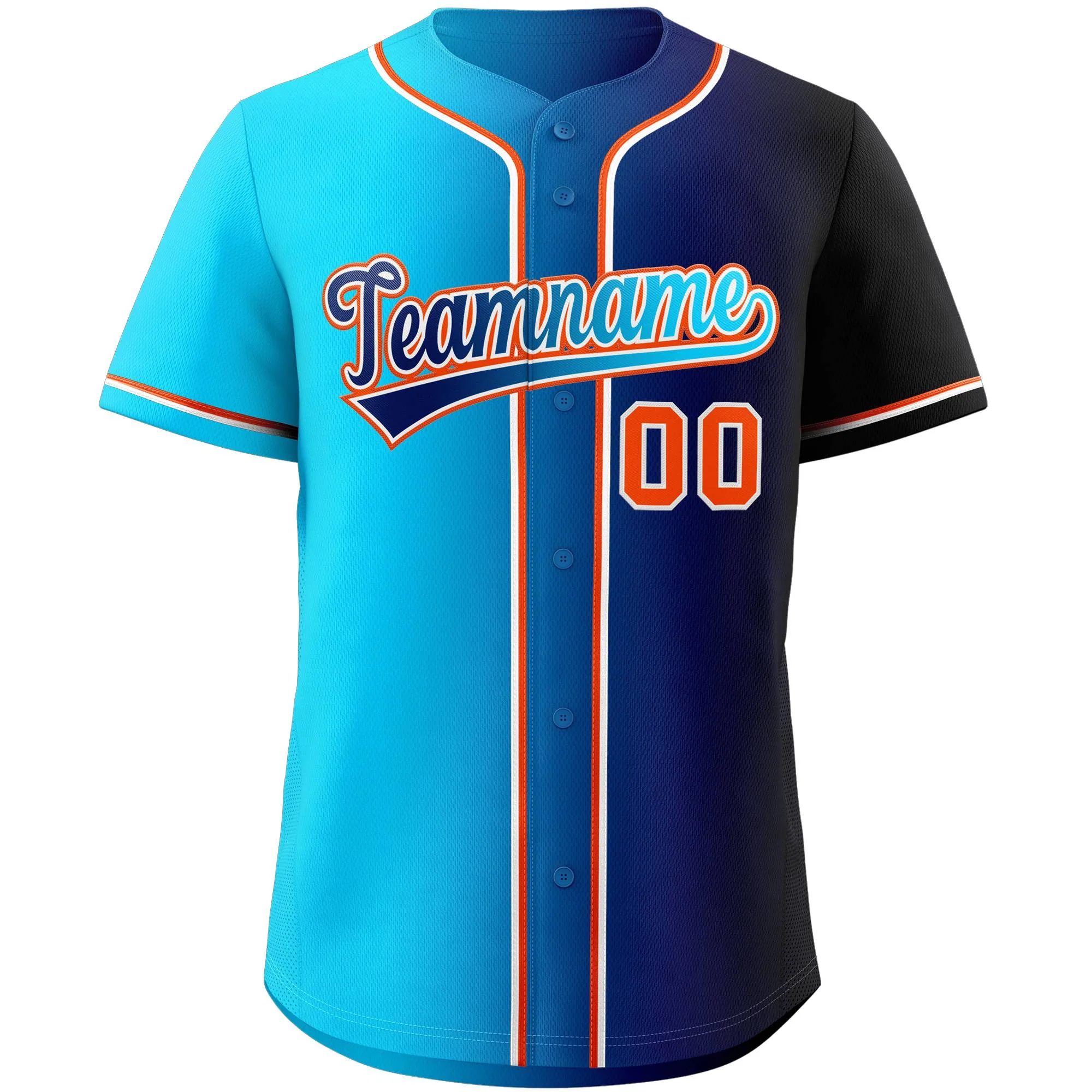 Custom Navy Jersey Gradient Fashion Authentic Baseball Jersey - Image 3
