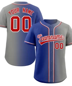 Custom Gray Gradient Fashion Authentic Baseball Jersey